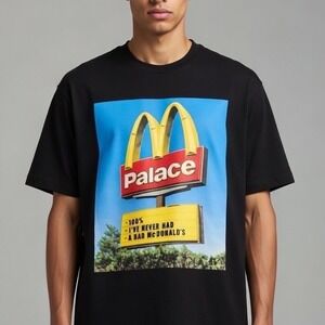 Palace x McDonald's Sign T-shirt Black Mens Large Skateboard Streetwear Outdoors